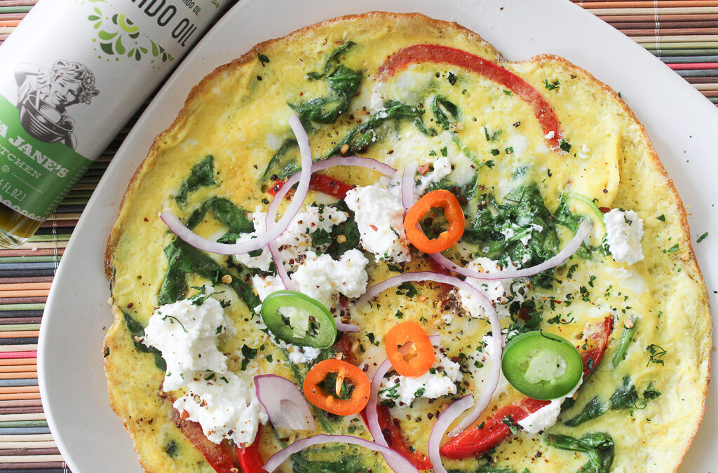 Spinach and Pepper Omelet with Ricotta